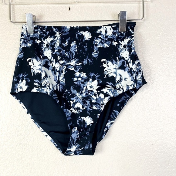 Senita Athletics High Waist Botanical Navy Bikini Bottoms Size XS - Picture 4 of 6